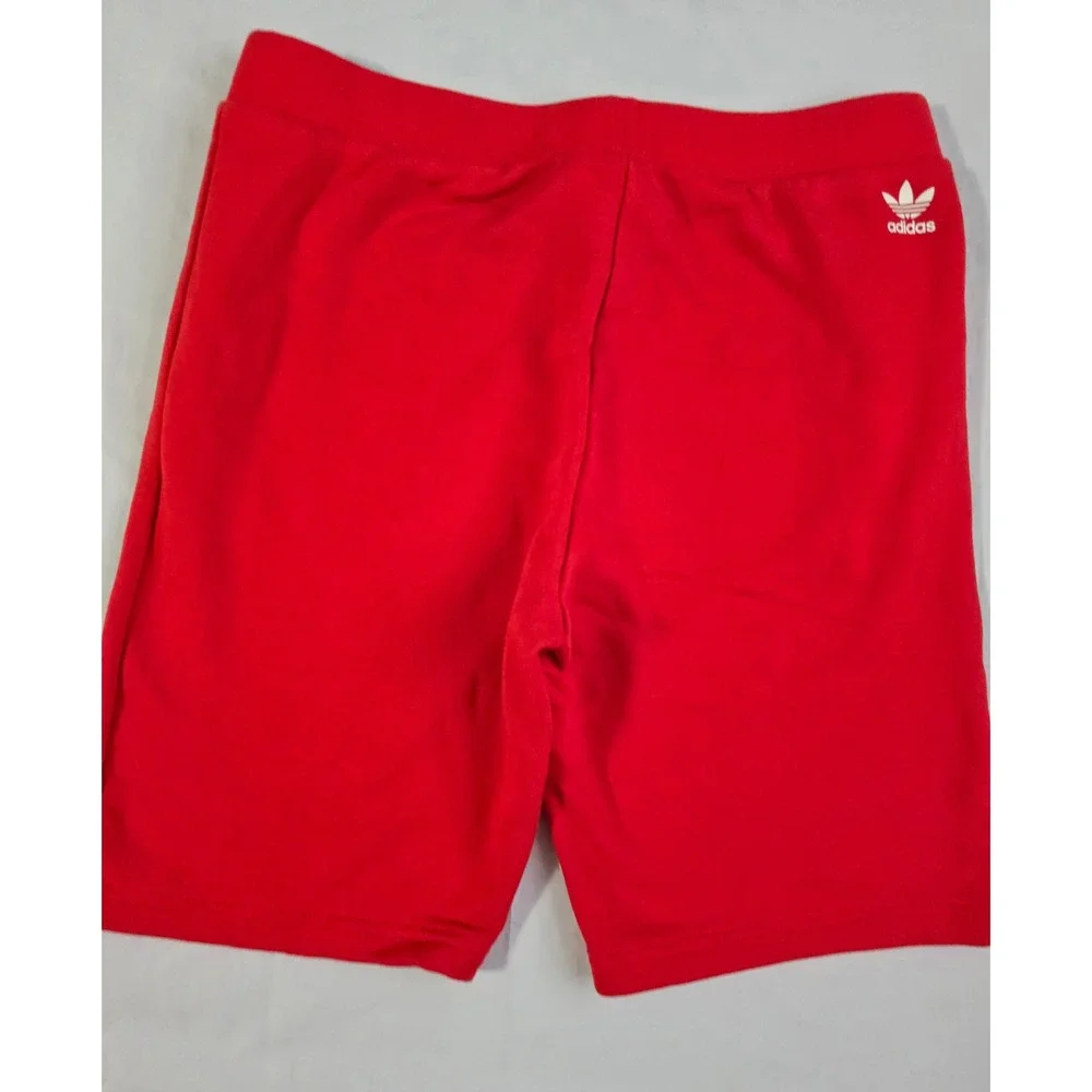 Adidas Originals Boys Red Trefoil Circle Logo Sweat Shorts Size L 13-14Y